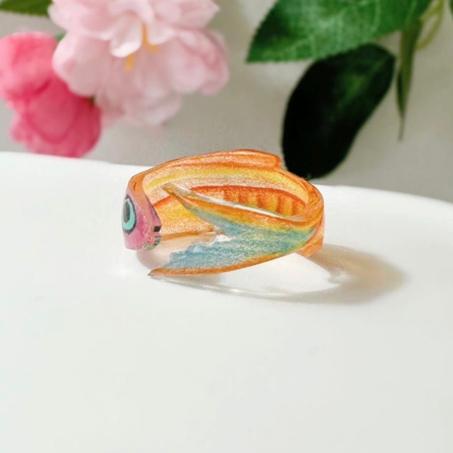 Handmade Fish Ring |Fierce Orange Juice