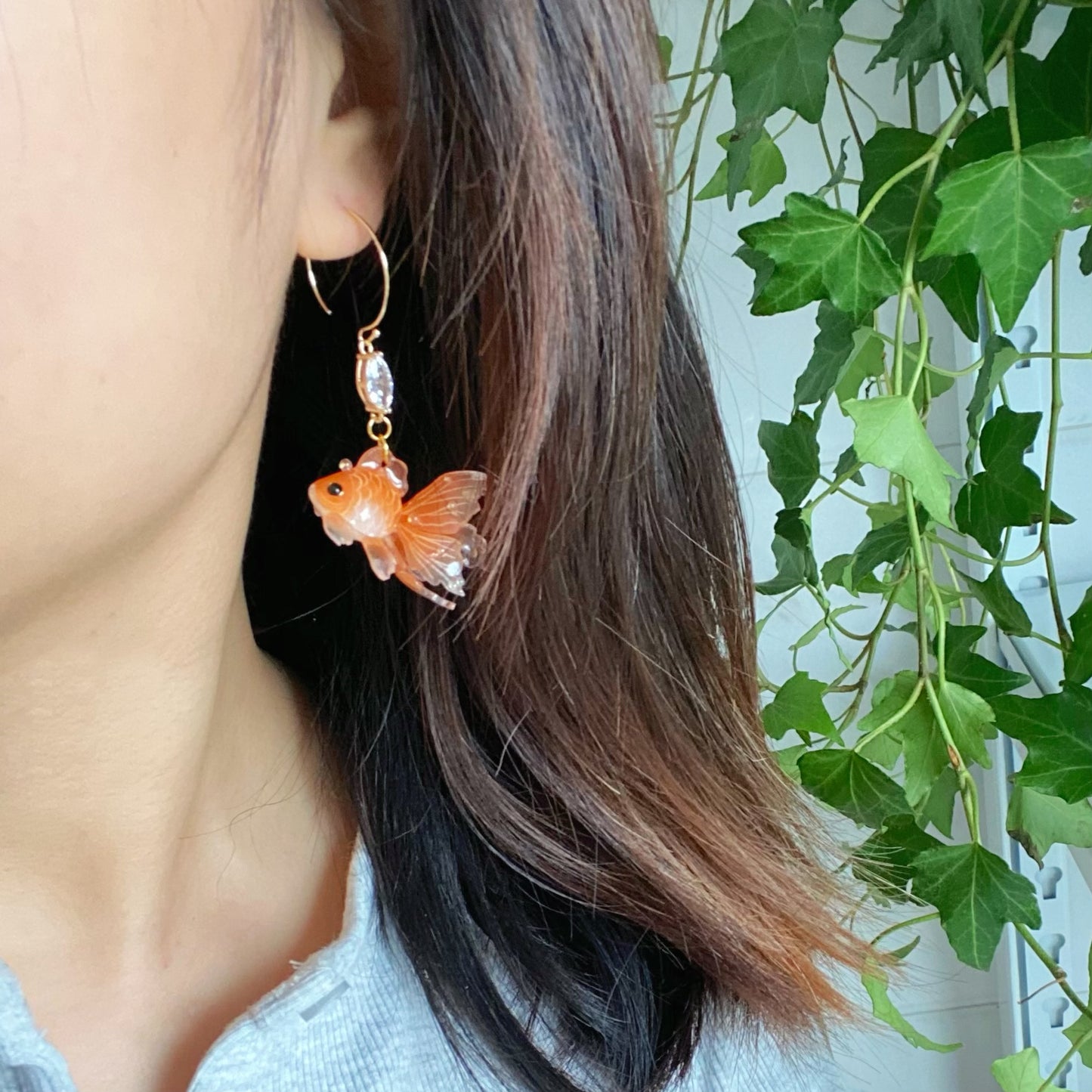 Orange Juice Goldfish Earrings