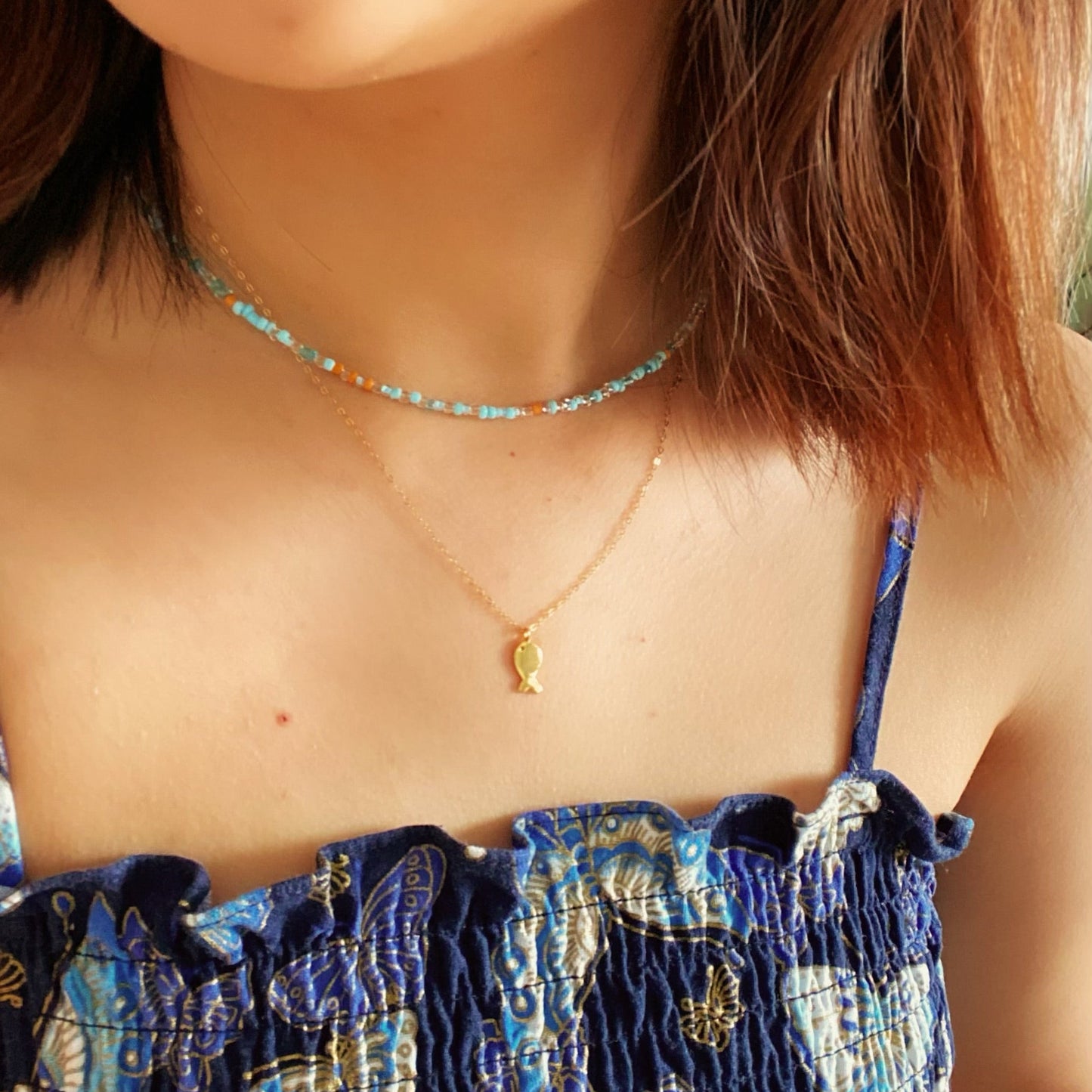 You are not alone|| Tiny Fish Necklace