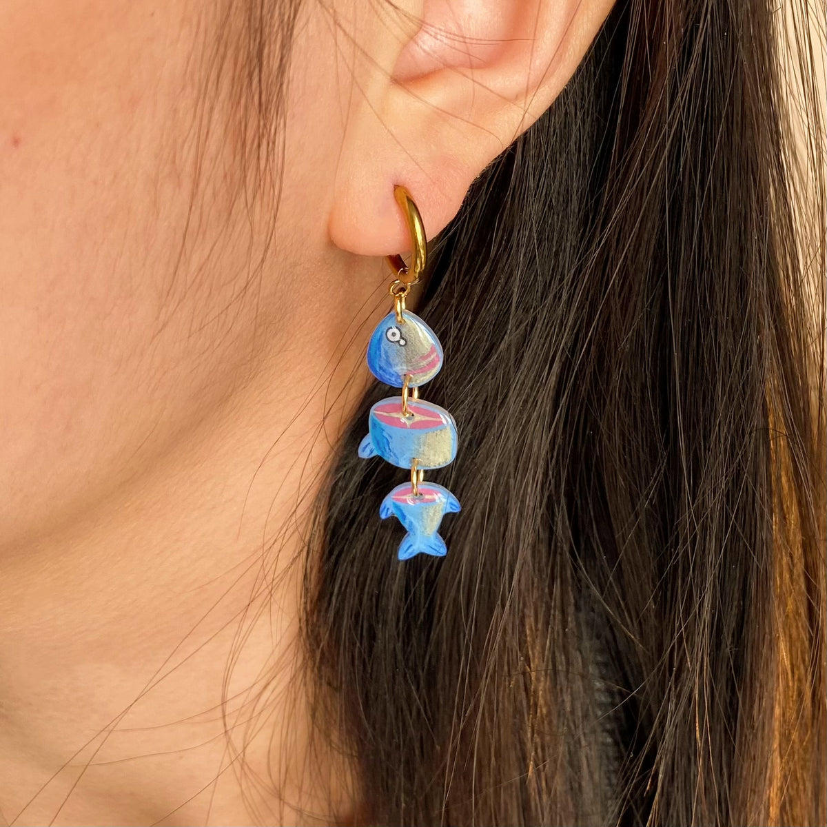 Quirky Chopped Fish Earrings