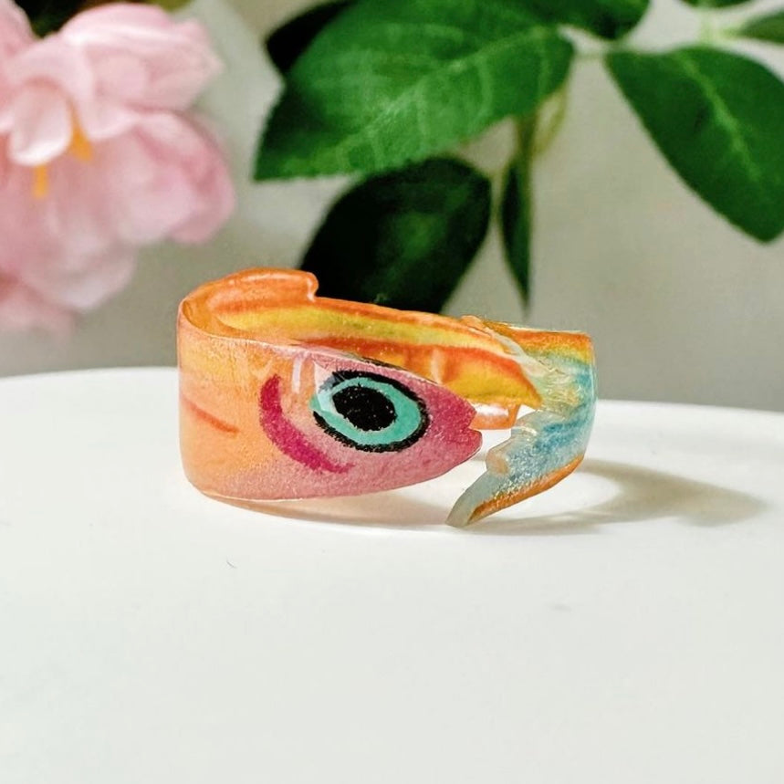 Handmade Fish Ring |Fierce Orange Juice