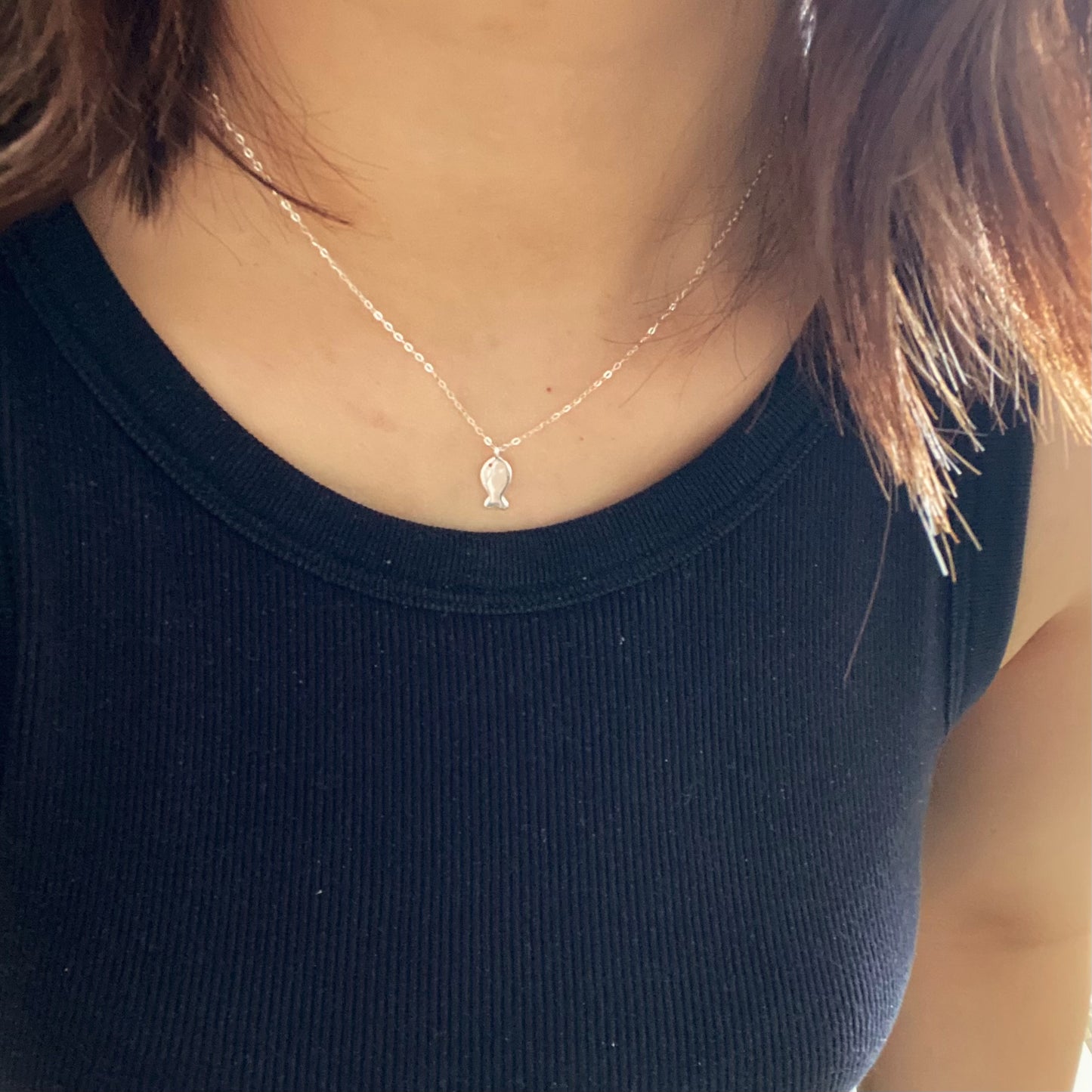 You are not alone|| Tiny Fish Necklace