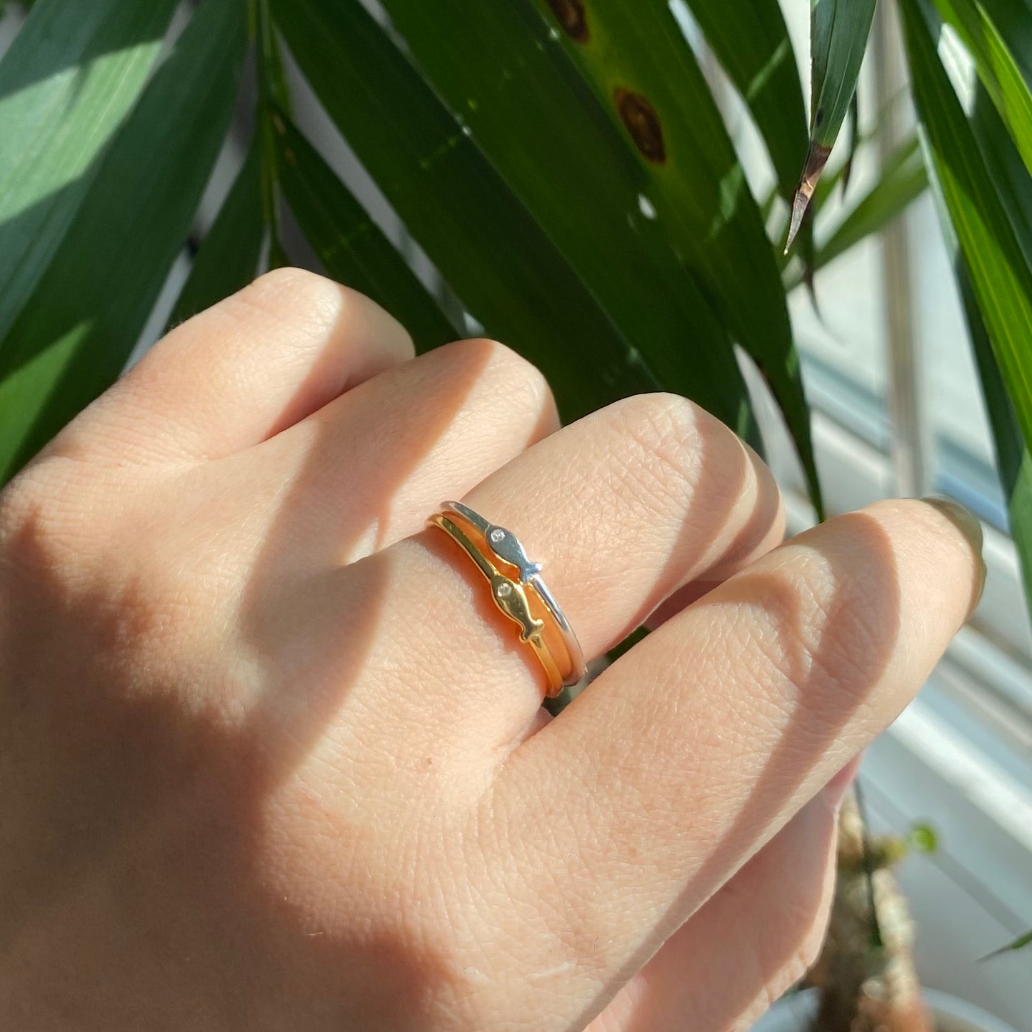 You are not alone|| Tiny Fish Ring