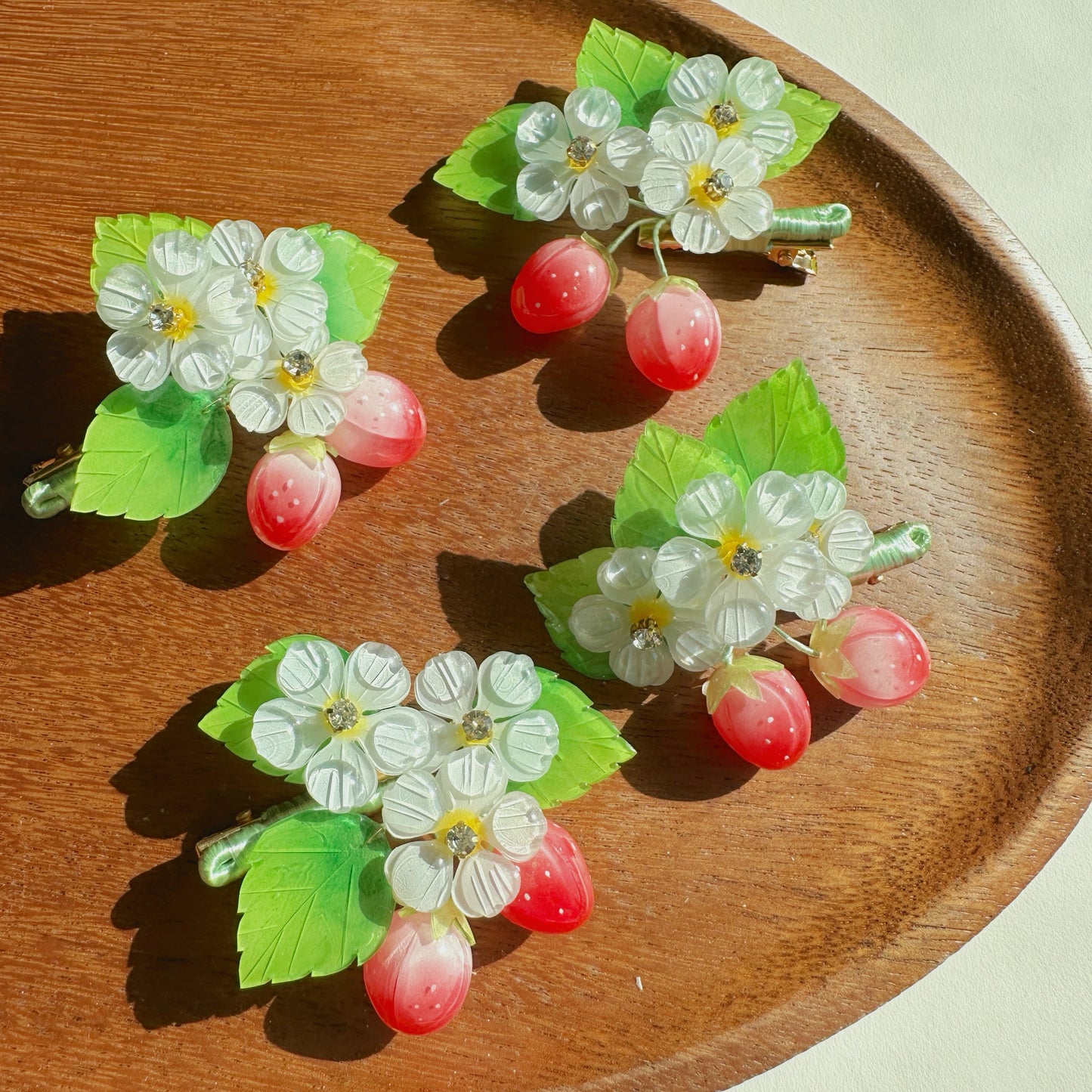 Handmade Strawberry Hair clips π