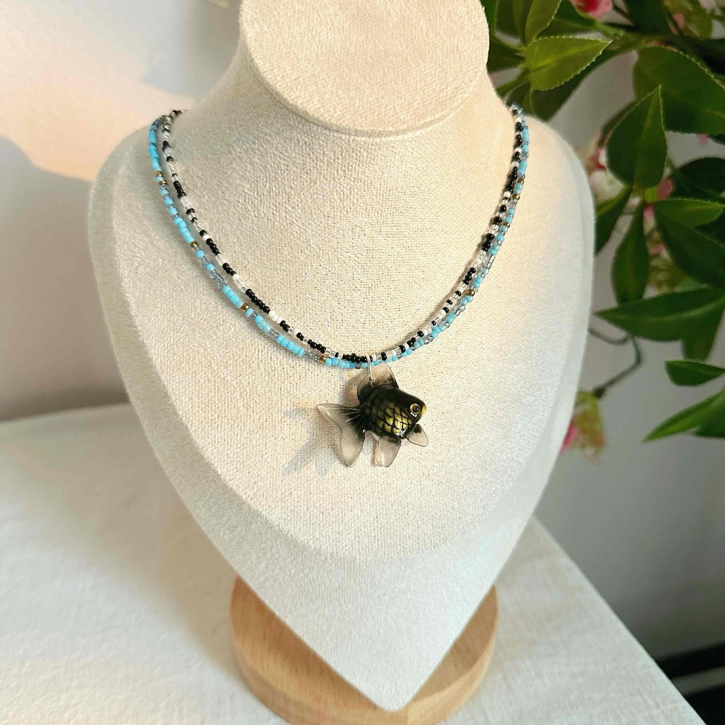 Beaded Goldfish Necklace