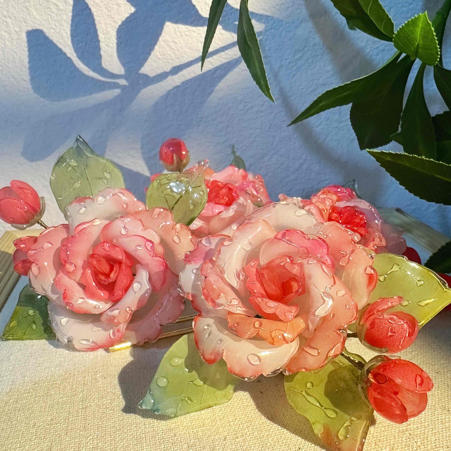 Handmade Rose Hair Stick&Clips ๐น