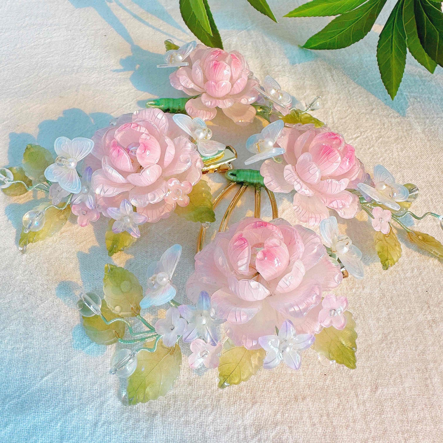 Handmade Butterfly Rose Hair Clips/Hair pins