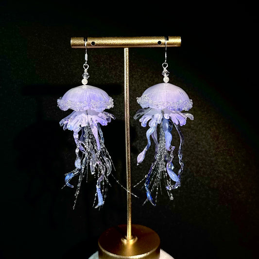 Purple Blue Jellyfish Earrings