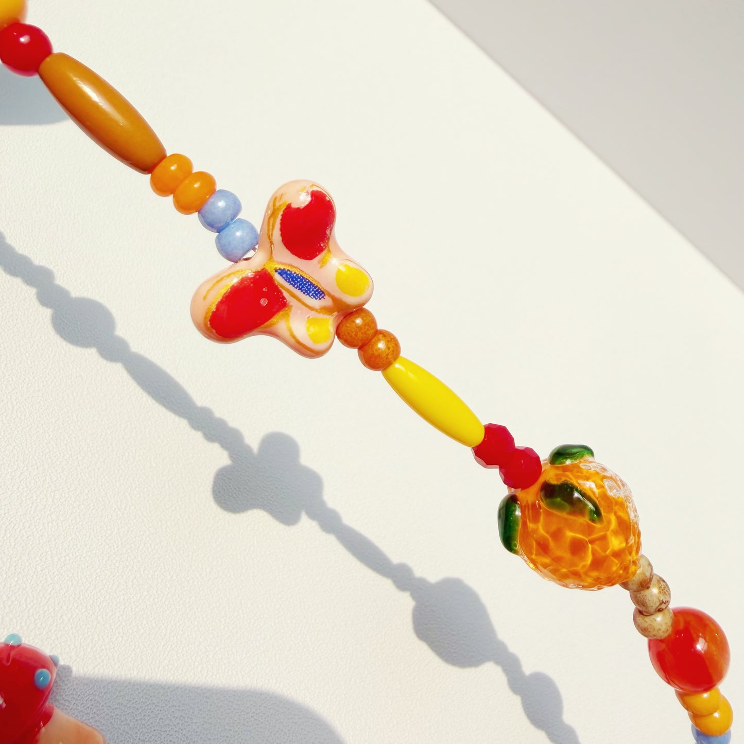 【One-off】Kitty Flying on the Fish Beaded Necklace 🐠