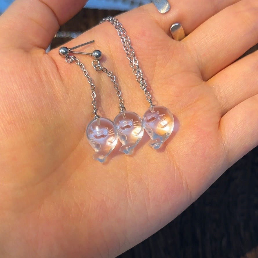 Clear Crystal Seals and Starfish Pendant Earrings/Necklace