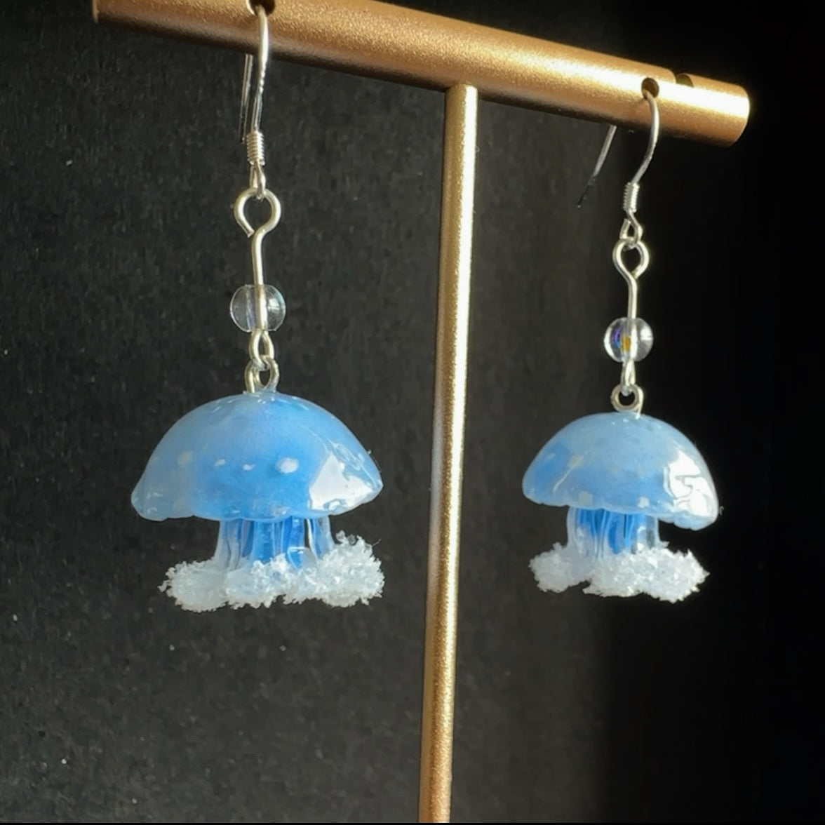 Tiny Rolling Jellyfish Earrings