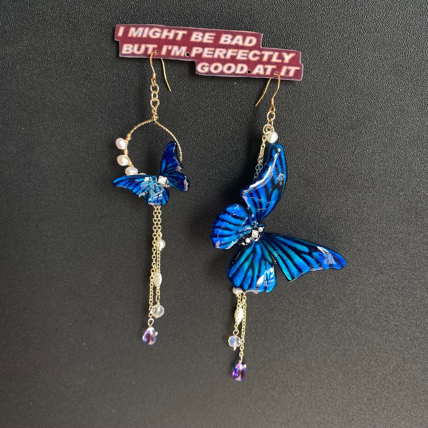 Dangerous Elegance  Butterfly Earrings