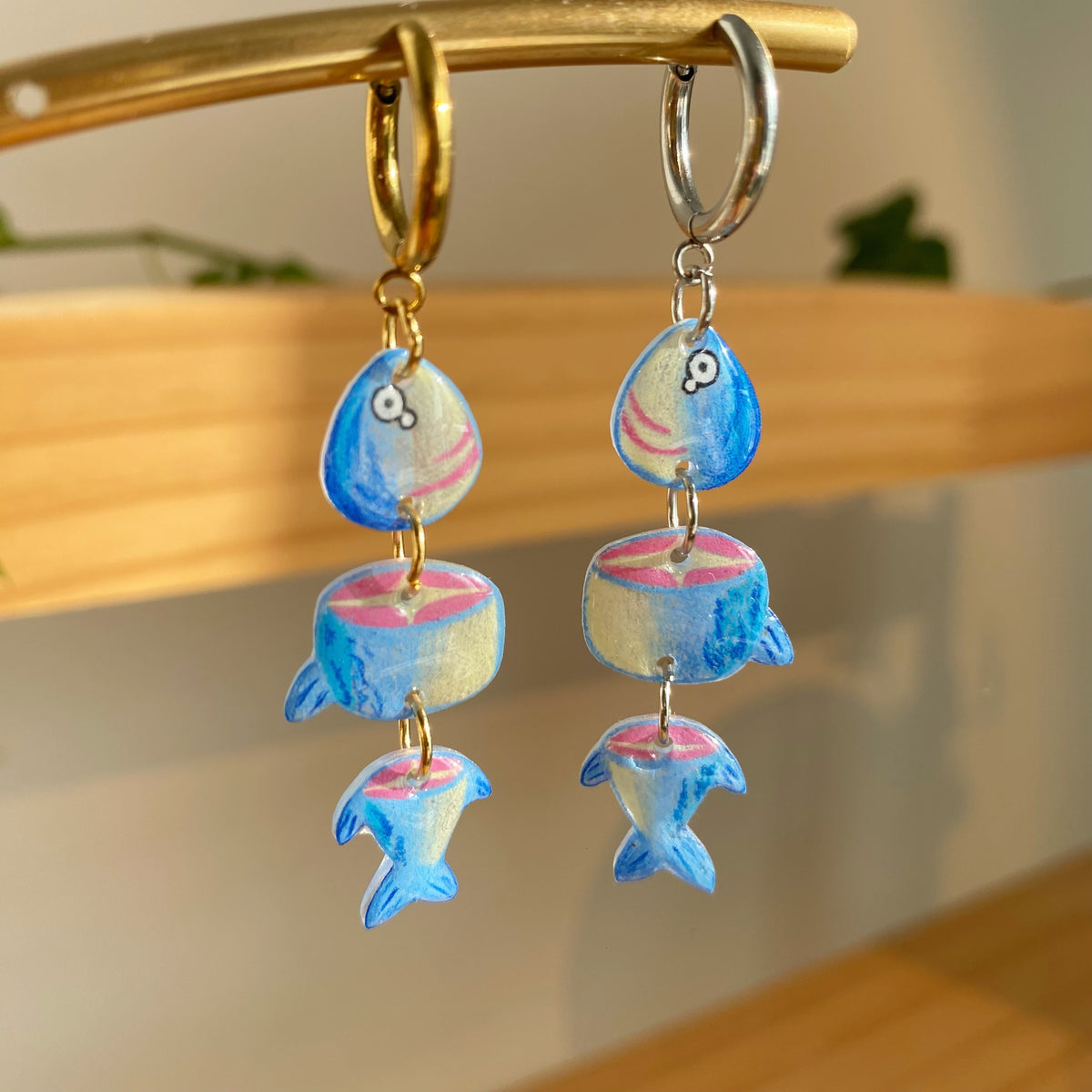 Quirky Chopped Fish Earrings