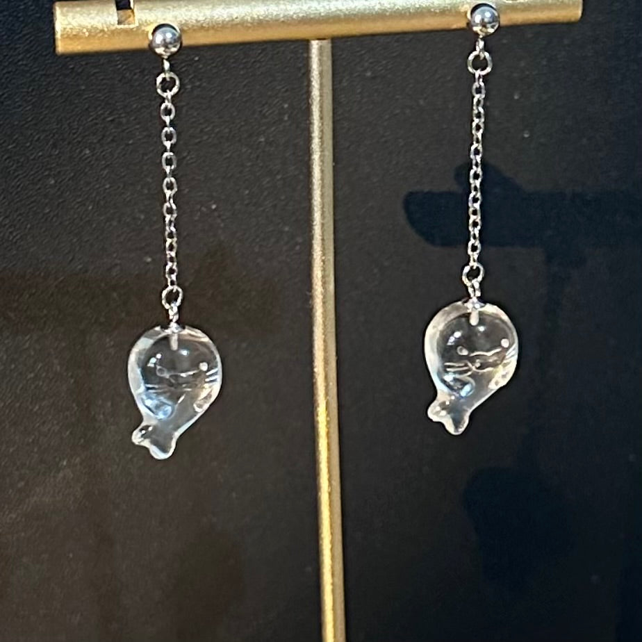 Clear Crystal Seals and Starfish Pendant Earrings/Necklace