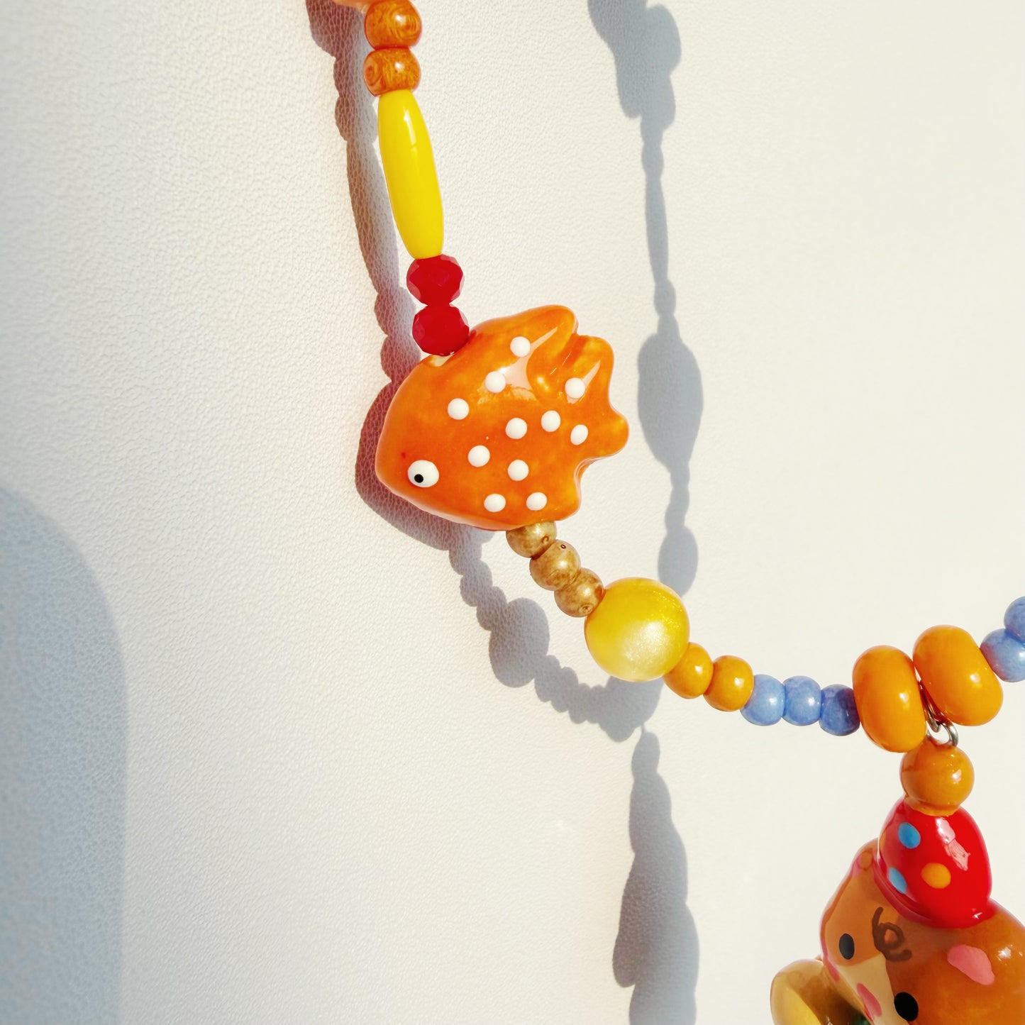 【One-off】Kitty Flying on the Fish Beaded Necklace 🐠