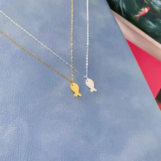 You are not alone|| Tiny Fish Necklace