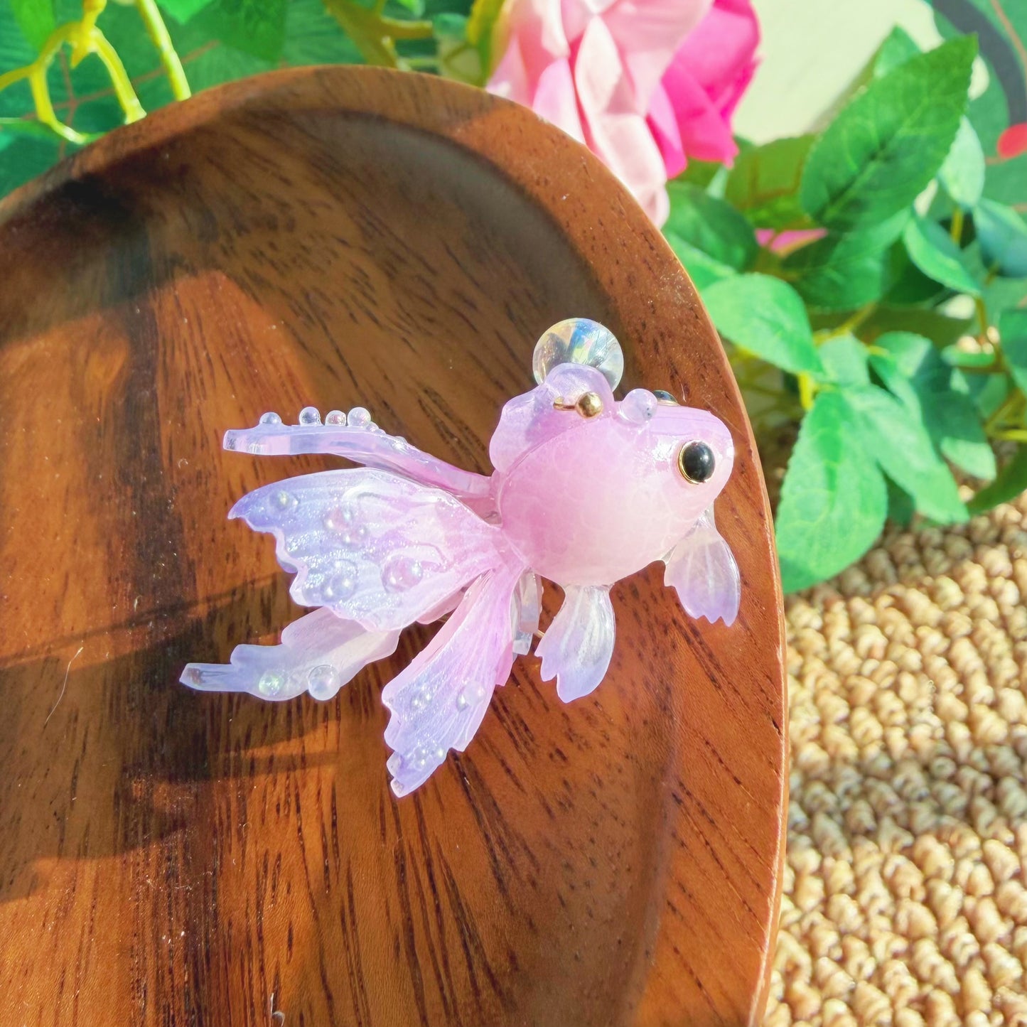 Purple Goldfish Earrings