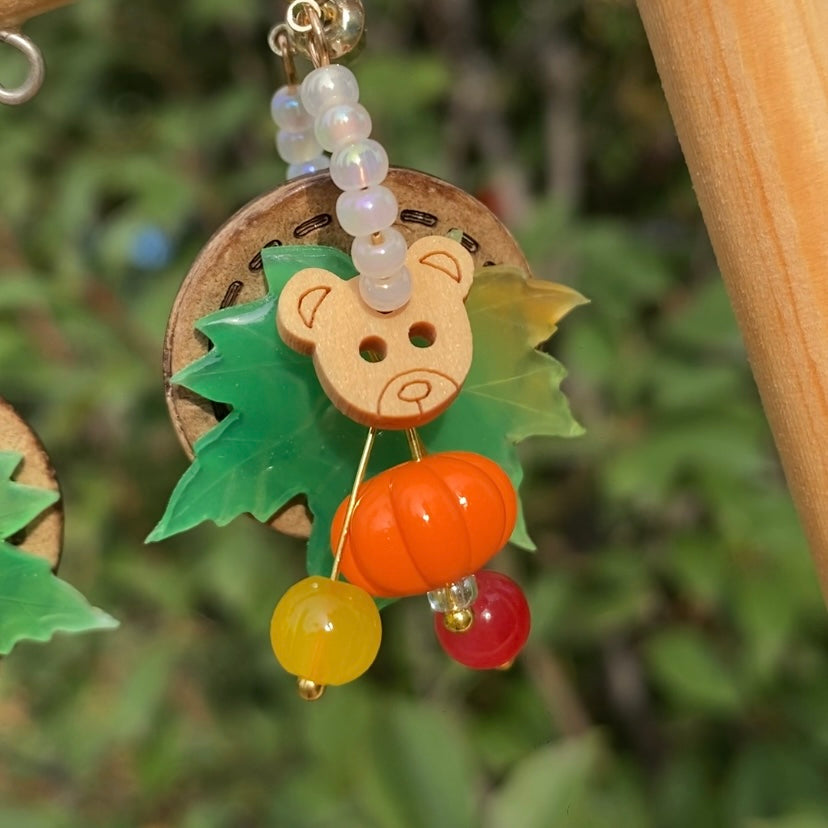 🍂🍓🍊🎃🧸 Cozy Bear Earrings