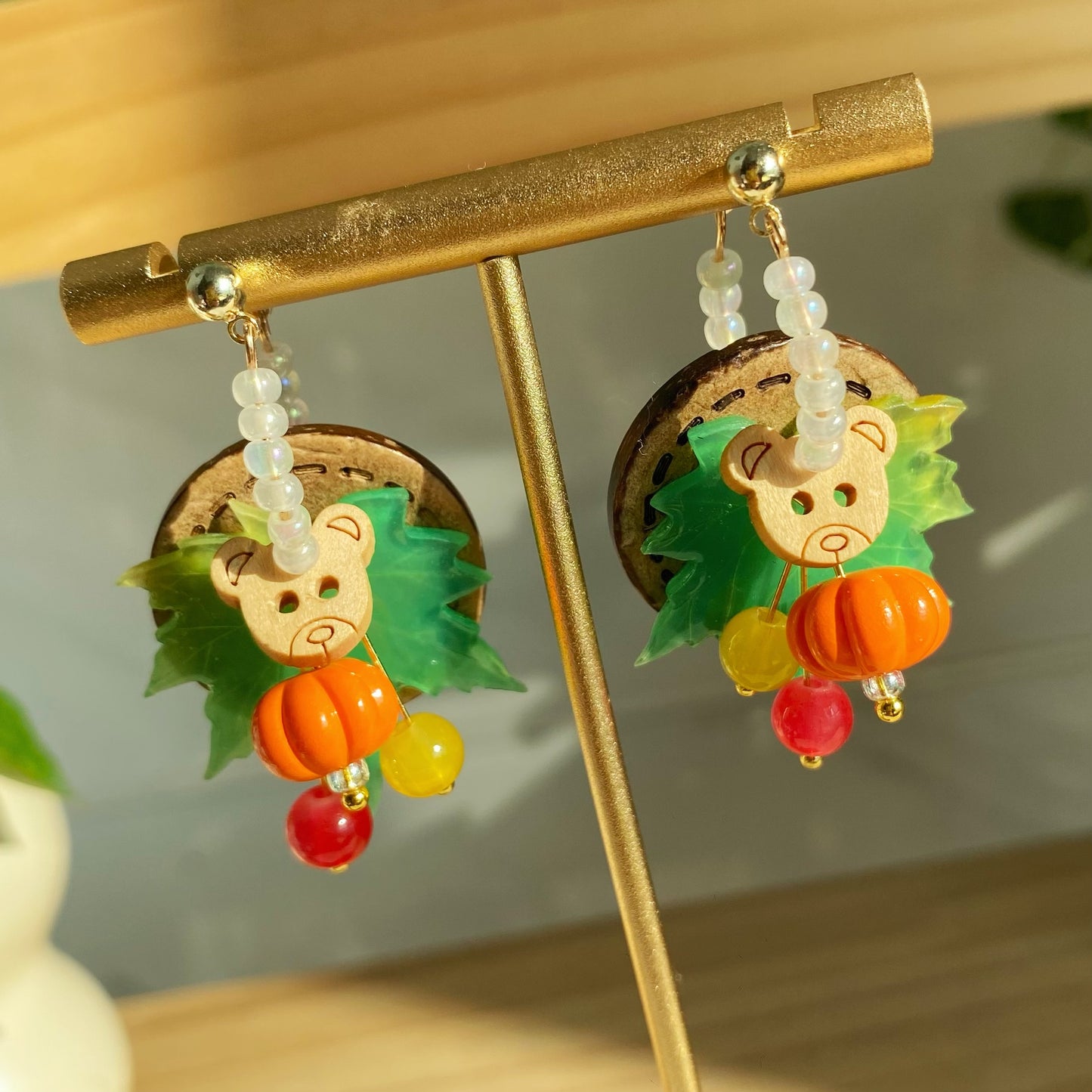 🍂🍓🍊🎃🧸 Cozy Bear Earrings