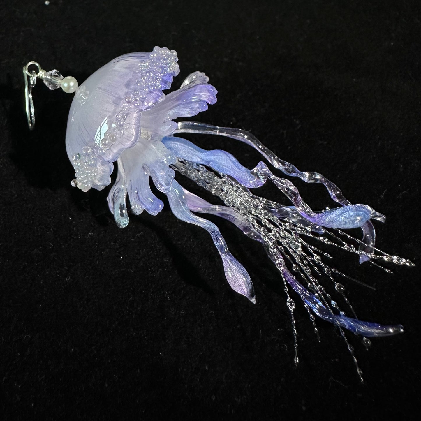 Purple Blue Jellyfish Earrings