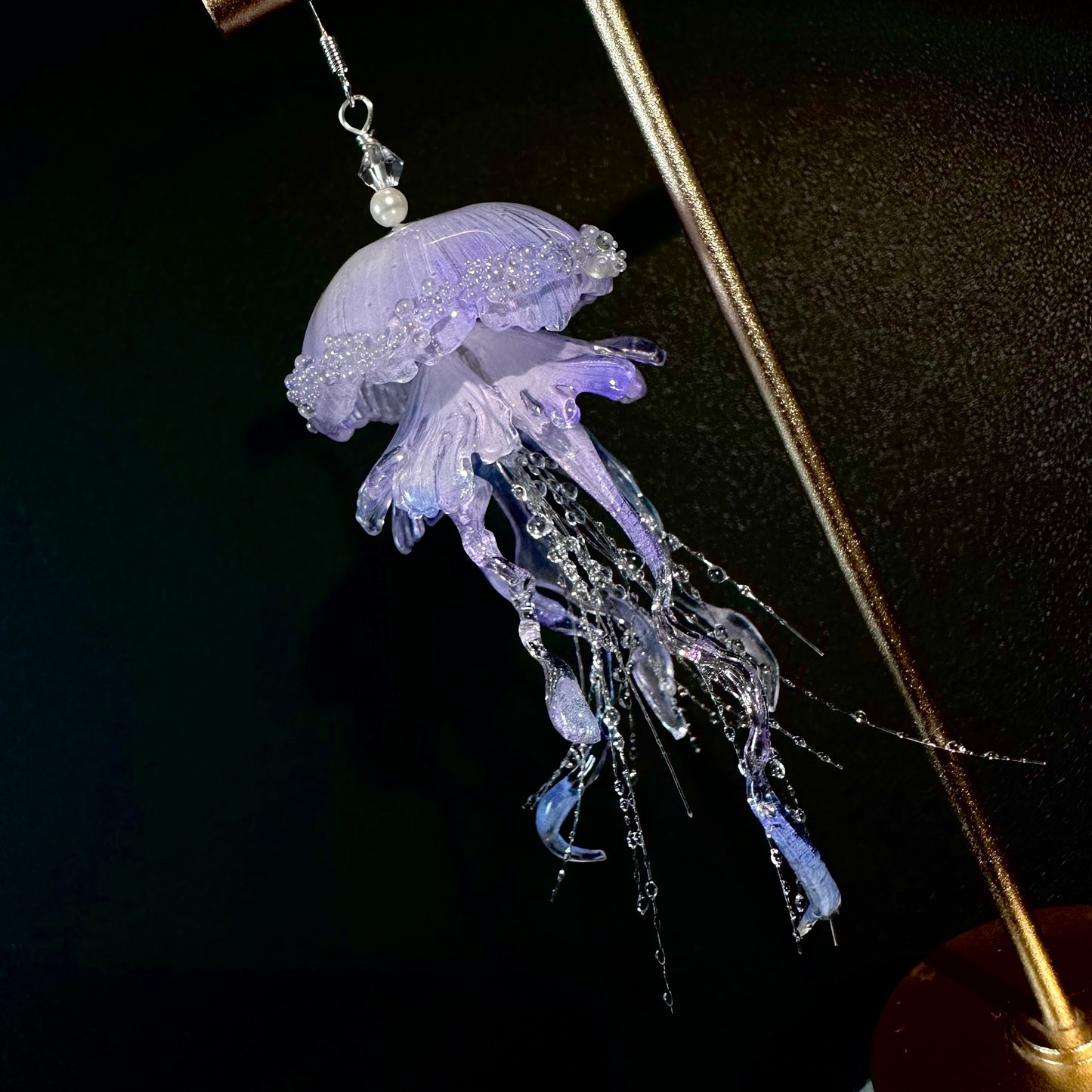 Purple Blue Jellyfish Earrings
