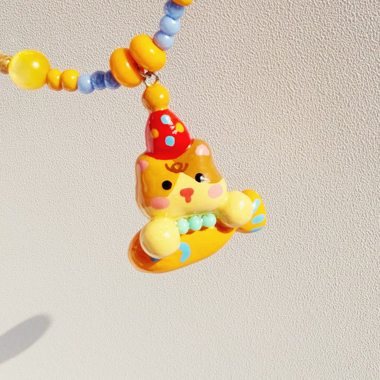 【One-off】Kitty Flying on the Fish Beaded Necklace 🐠