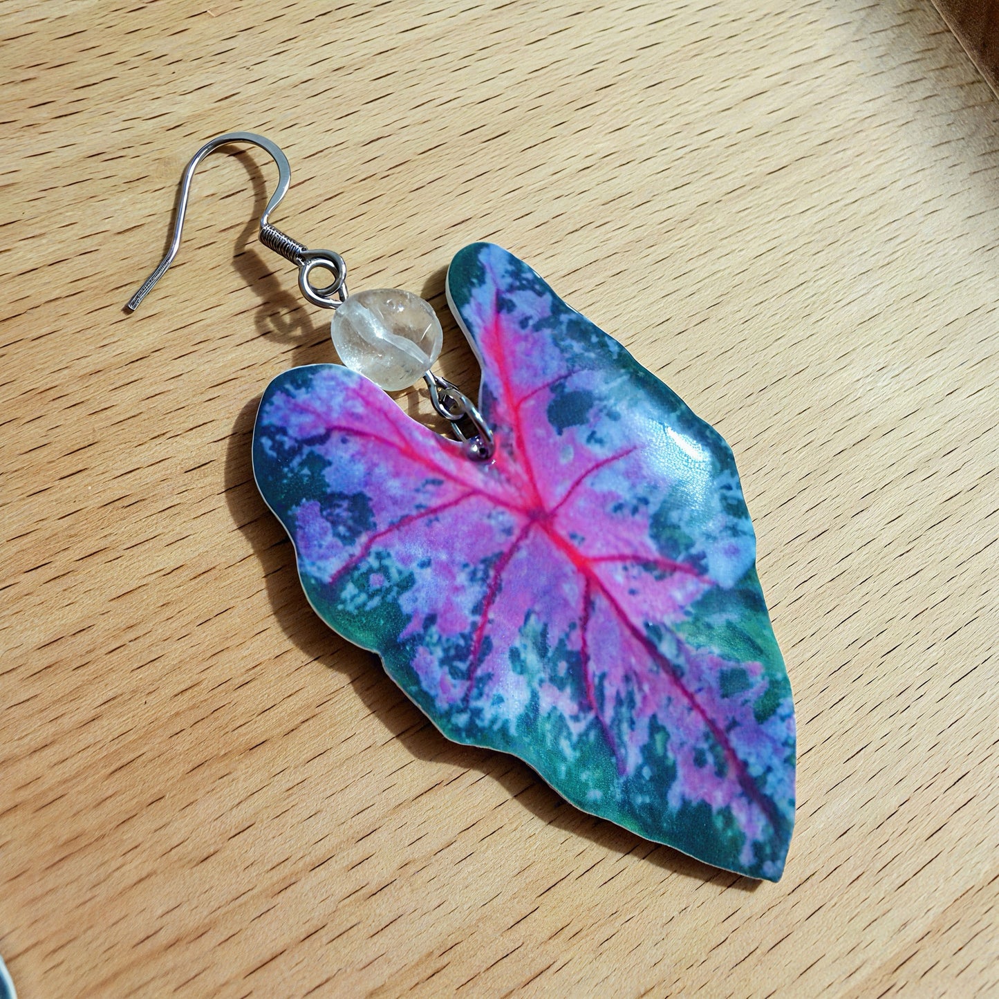 Caladium Asymmetric Double-sided Earrings