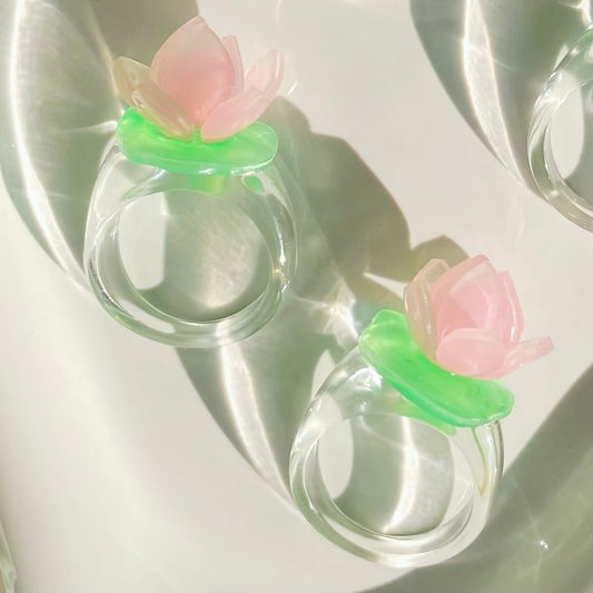 Keep it Zen Handmade Translucent Spinning Lotus Ring