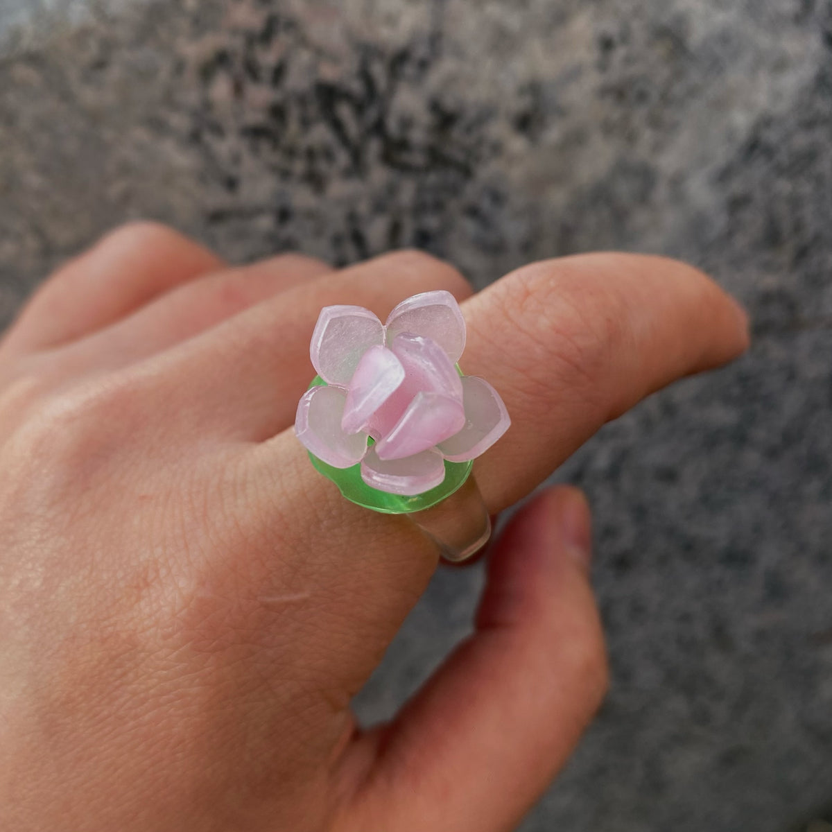 Keep it Zen Handmade Translucent Spinning Lotus Ring