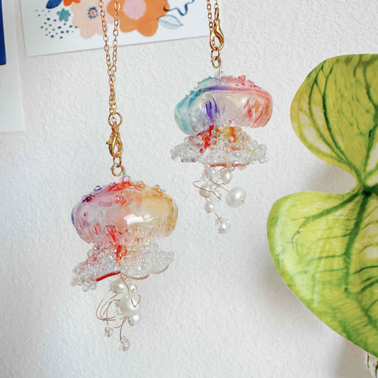 Handmade Rainbow Jellyfish Car/bag Charm