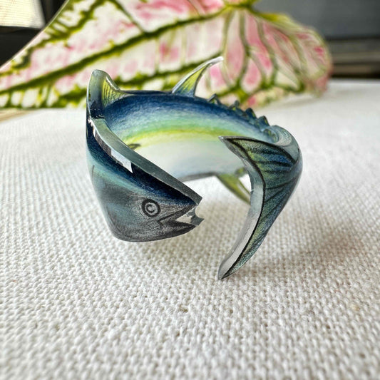 A Fish | Handmade Fish Ring Shimmering Yellow Fin Tuna