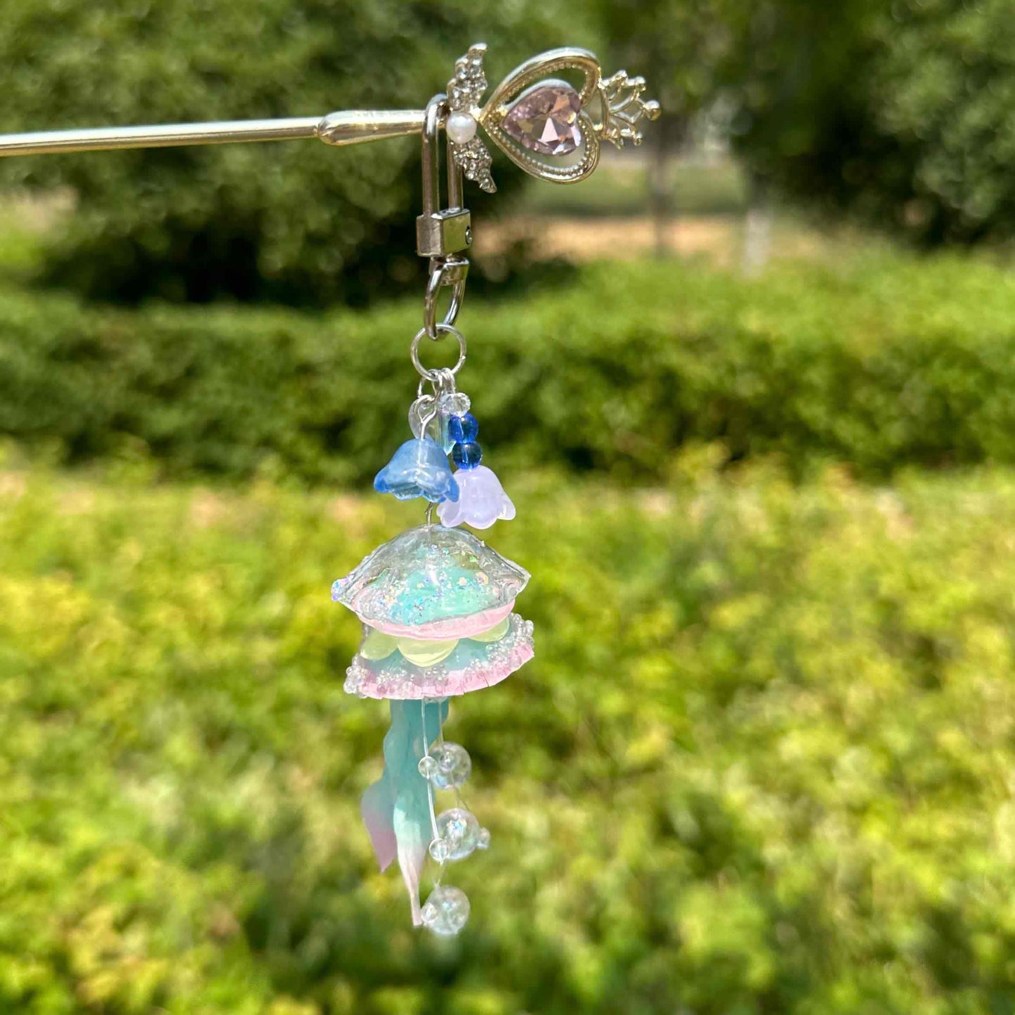 Handmade Jellyfish Key Chain/Charm