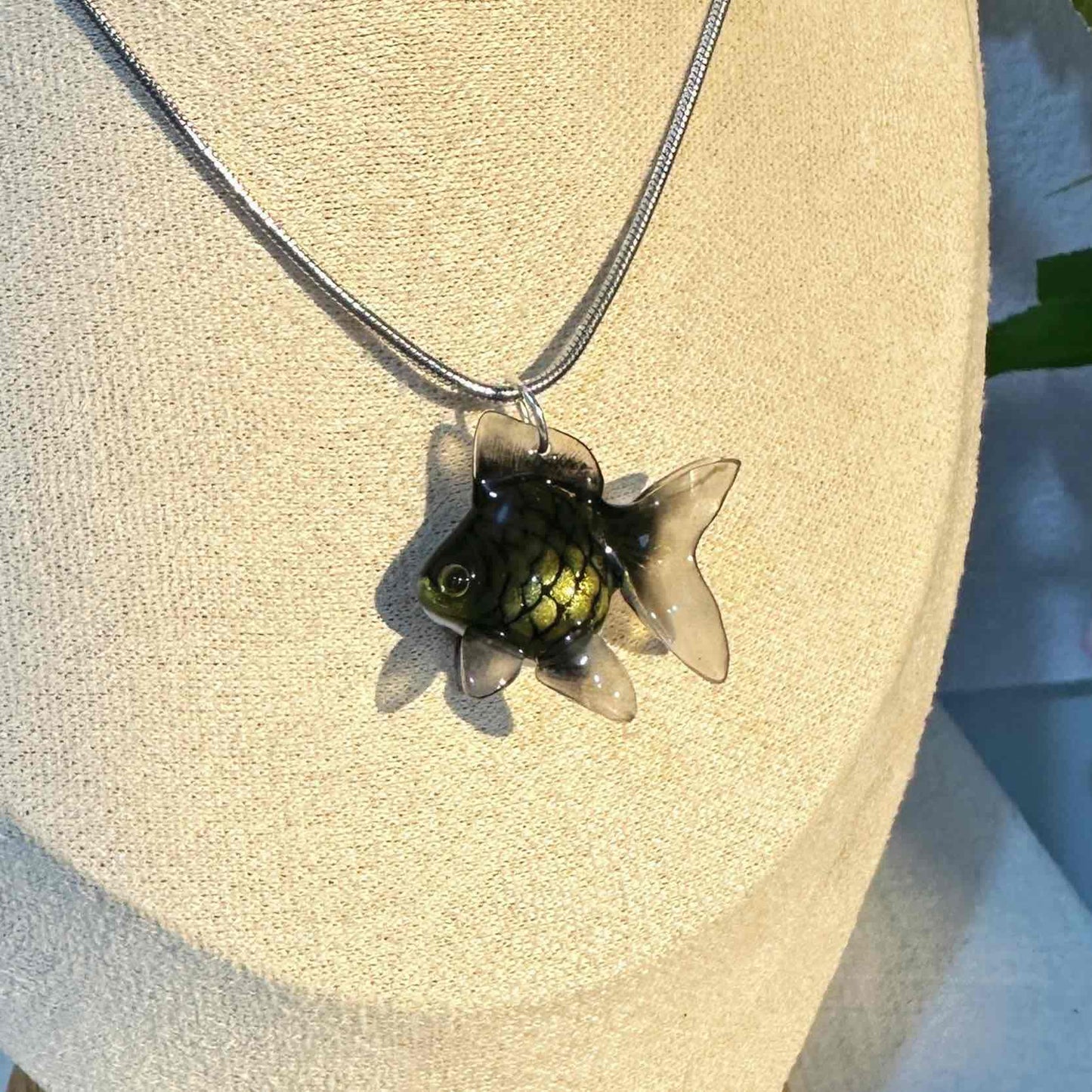 Handmade BLACK Goldfish Necklace🖤