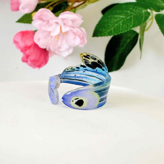 A Fish | Handmade Fish Ring Blue Brachydanio rerio var