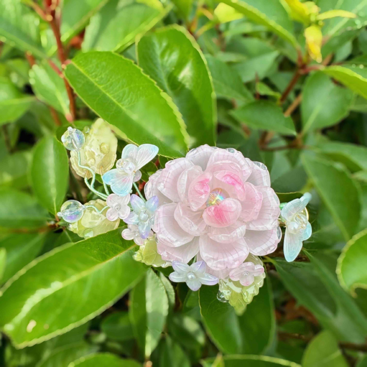 Handmade Butterfly Rose Hair Clips/Hair pins