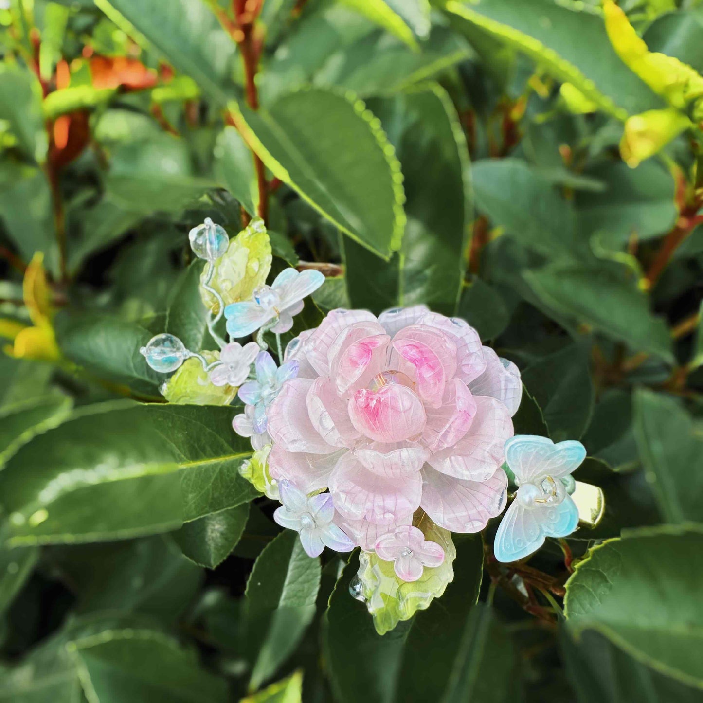 Handmade Butterfly Rose Hair Clips/Hair pins