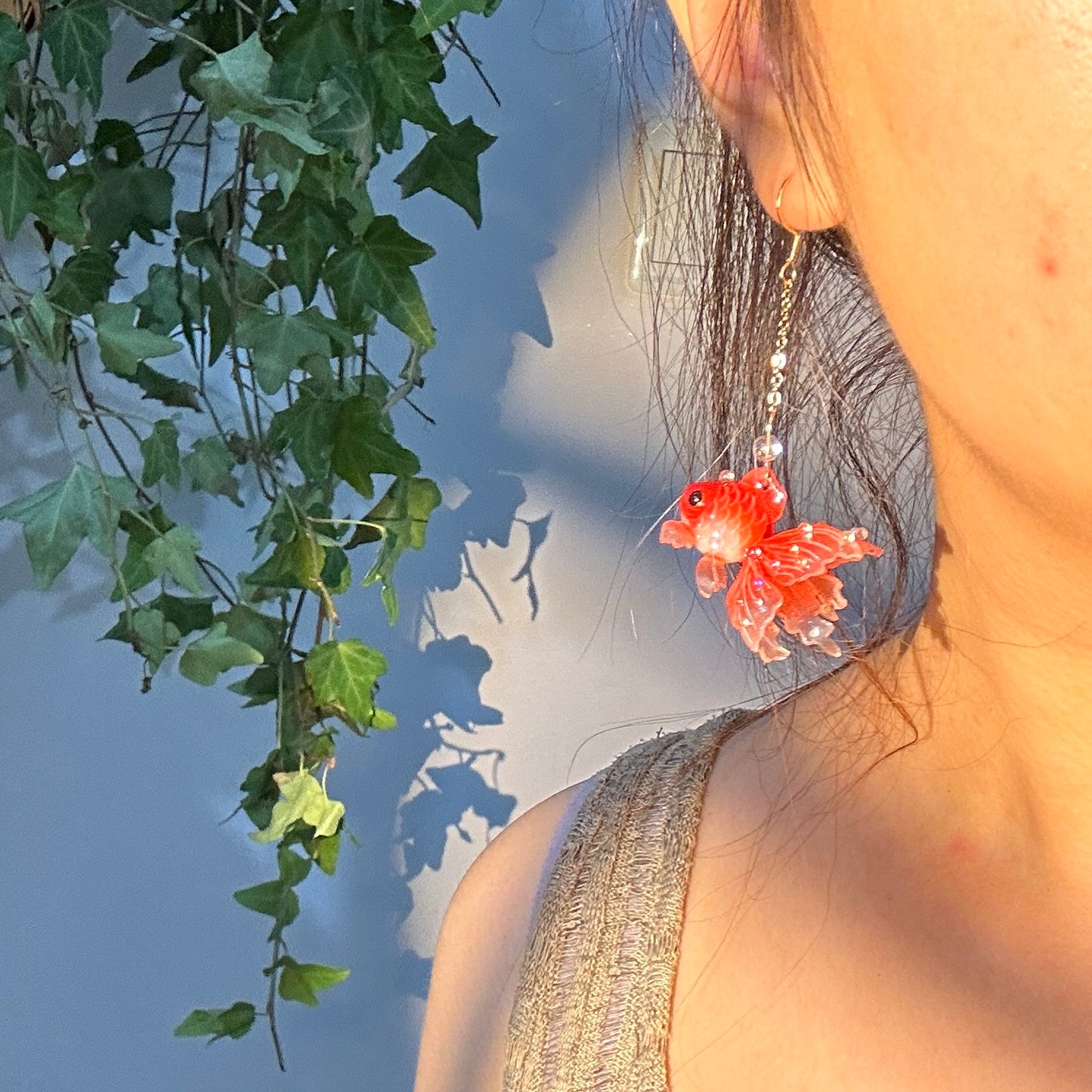 Handmade Goldfish Earrings | Red