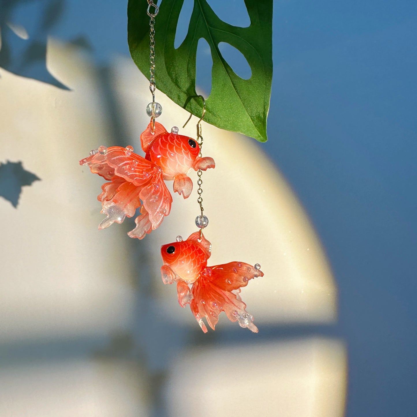 Handmade Goldfish Earrings | Red