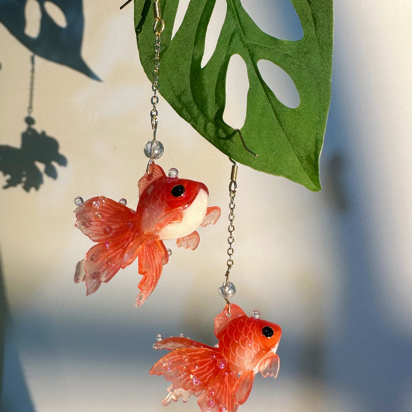 Handmade Goldfish Earrings | Red