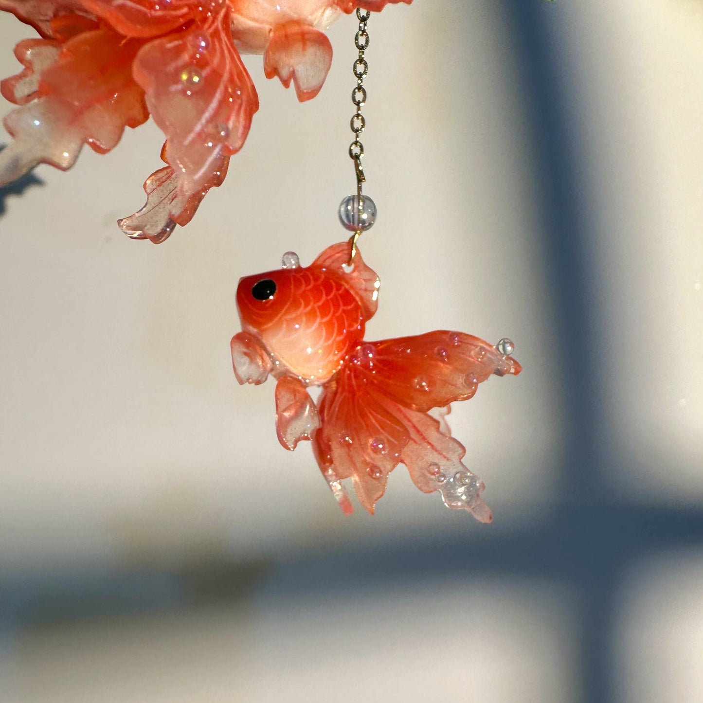 Handmade Goldfish Earrings | Red